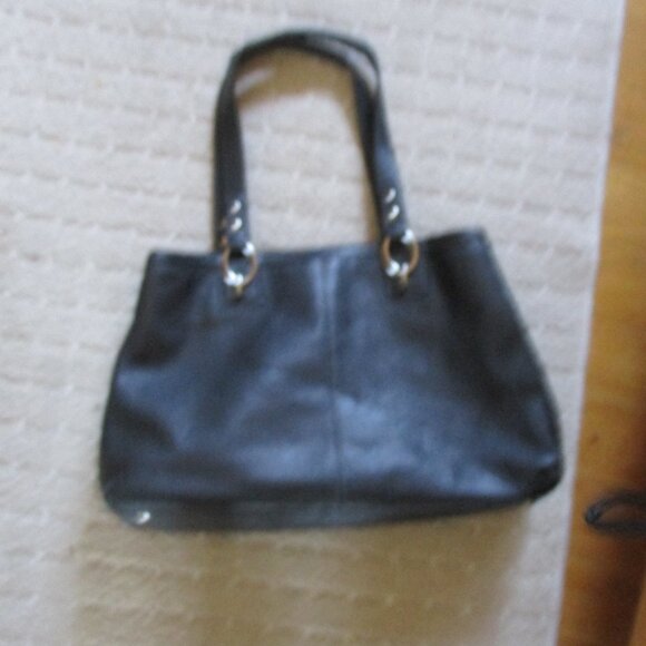 Coach  Black pebbled satchel 2 handle Leather Handbag purse - Picture 4 of 11